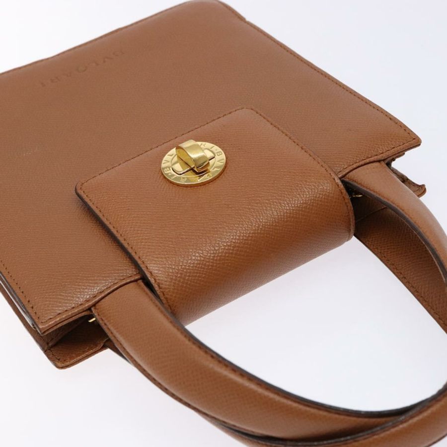 【日本直送】寶格麗(BVLGARI)棕色金色皮革手提包,正品編號138226-5