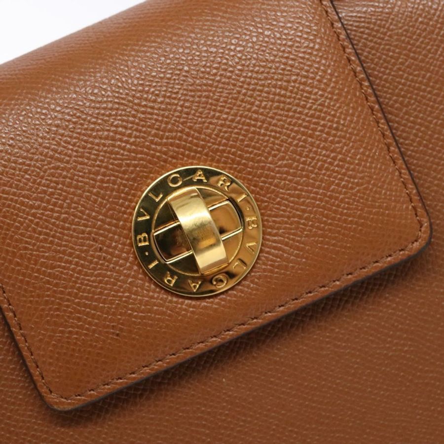 【日本直送】寶格麗(BVLGARI)棕色金色皮革手提包,正品編號138226-17