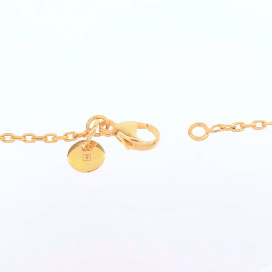 HERMES 皮革/金屬As De Coeur項鍊Gold-5