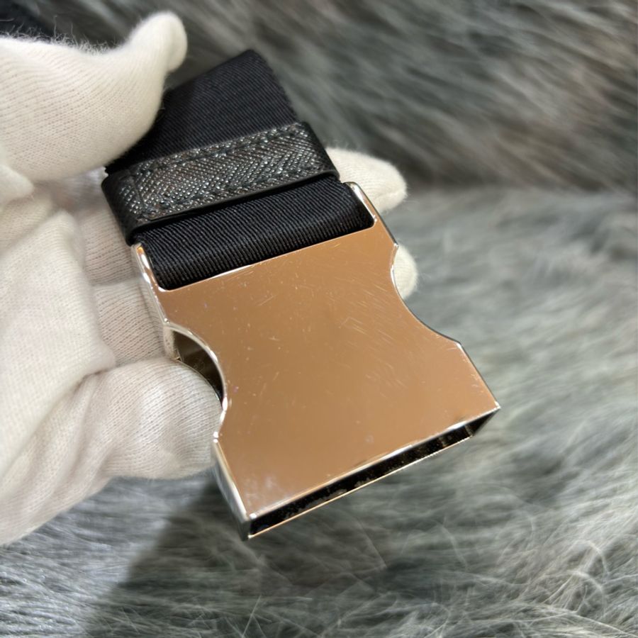 PRADA AVL977 黑色 帆布 前口袋 拉鍊 肩背包 胸口包 後背包 麻將包-23