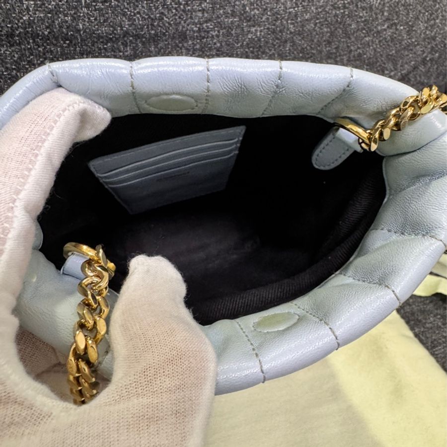 正品 BURBERRY 淡藍 MICRO LOLA 鍊包 手機包 薯條包 隨身包-10