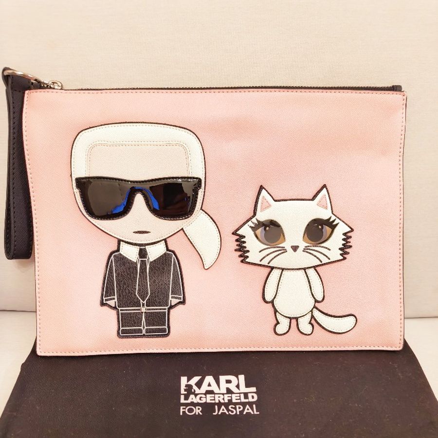 🎀KARL LAGERFELD 卡爾 KL 老佛爺&貓咪手拿包-6