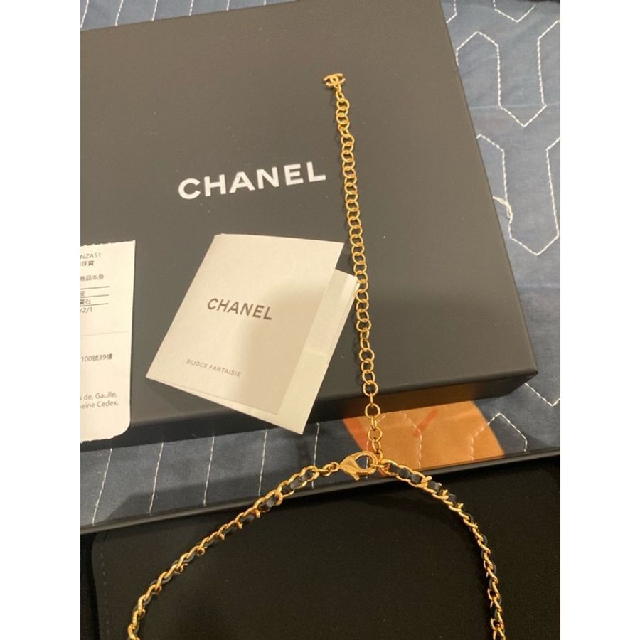 香奈兒chanel24a復古風 皮川鏈 金色項鍊 老錢風 🉑調節長度-10