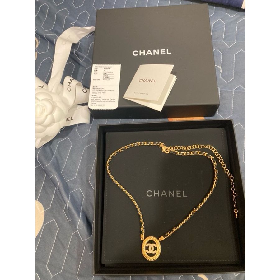 香奈兒chanel24a復古風 皮川鏈 金色項鍊 老錢風 🉑調節長度-12