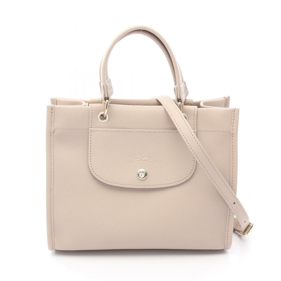 Longchamp Cabas S 手提單肩包 10309HGO266 皮革 米色 全新-0