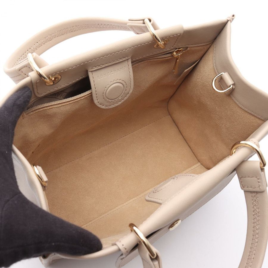Longchamp Cabas S 手提單肩包 10309HGO266 皮革 米色 全新-2