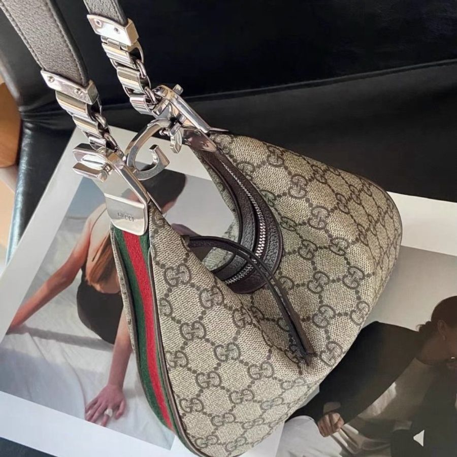 Gucci 老花 attache小號餃子包肩背斜背郵差包23*22*5 99新配件塵袋盒子-1