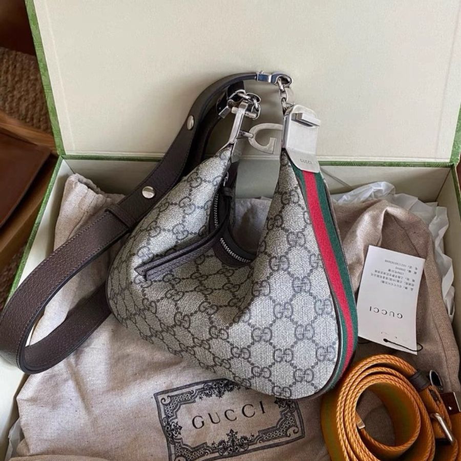 Gucci 老花 attache小號餃子包肩背斜背郵差包23*22*5 99新配件塵袋盒子-3