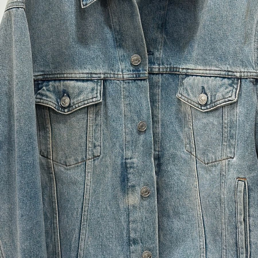 Balenciaga 巴黎世家 水鑽 字母 淺藍 over size 丹寧 牛仔外套 夾克-32