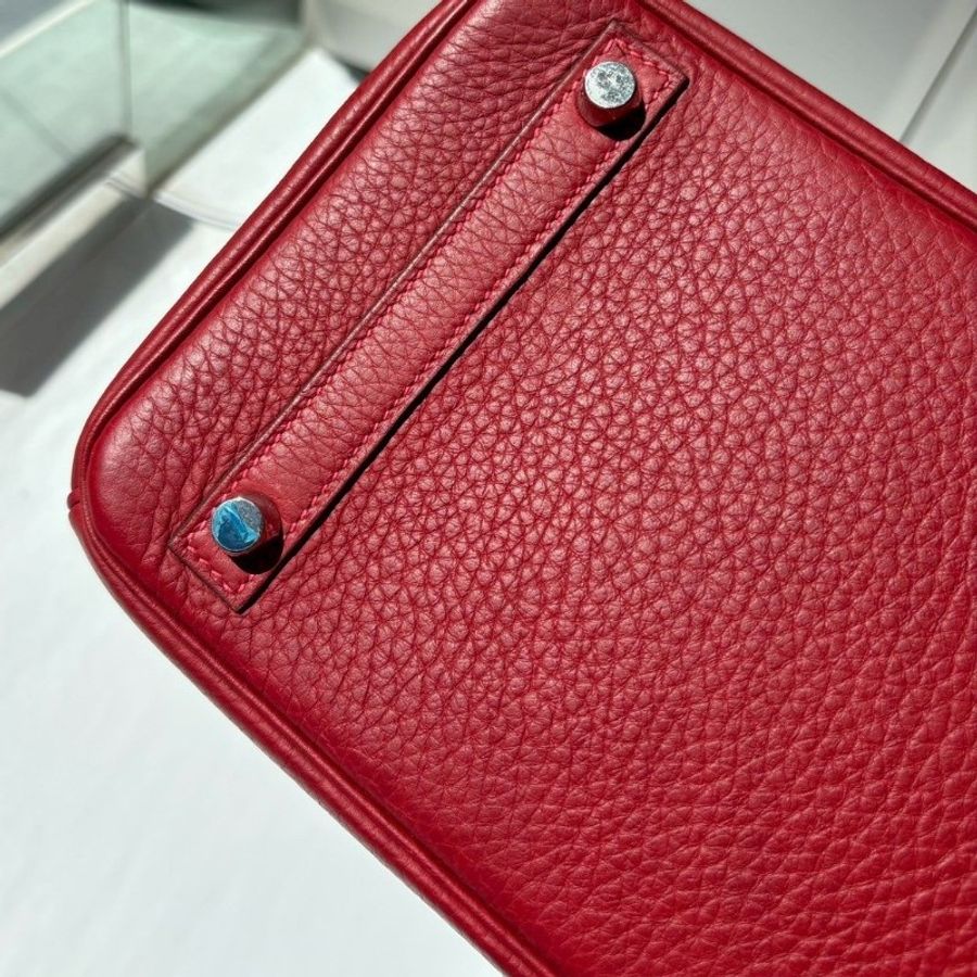 Hermes 銀釦紅皮柏金 30公分-11