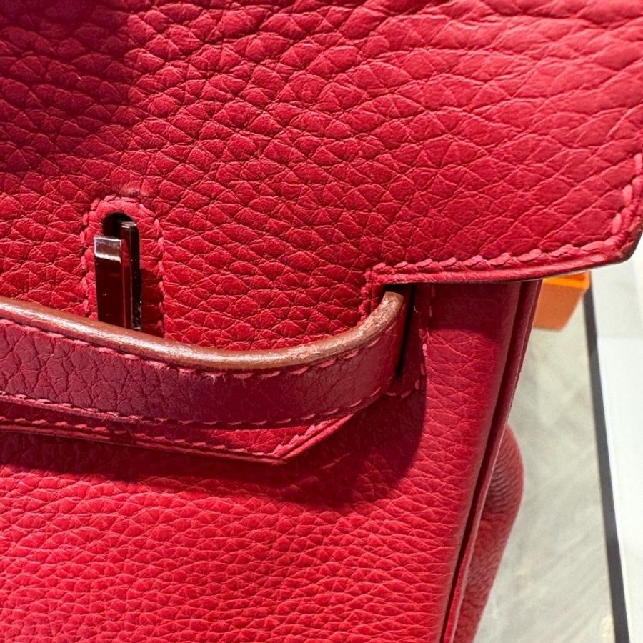 Hermes 銀釦紅皮柏金 30公分-15