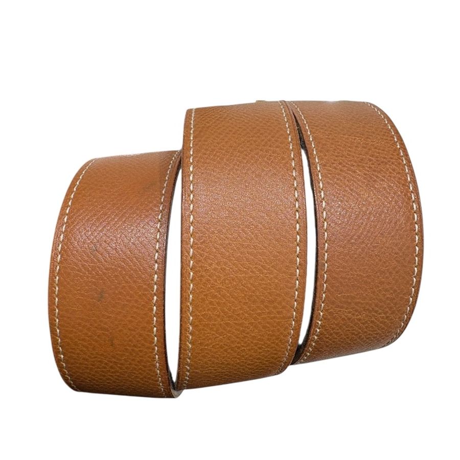 HERMES 愛馬仕 CONSTANCE H BELT 皮帶 EPSOM 金棕 金釦-3