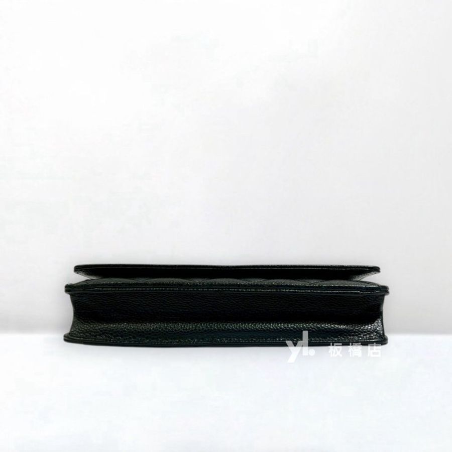 CHANEL 黑荔枝皮金釦WOC A33814-4