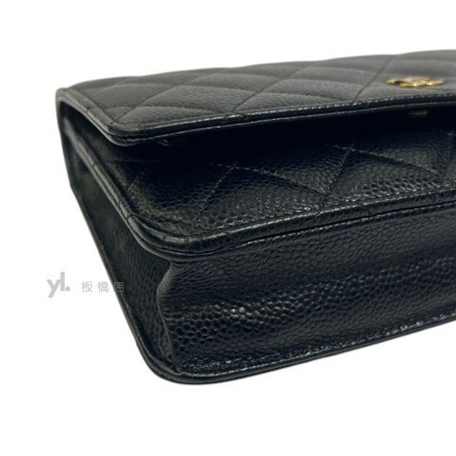 CHANEL 黑荔枝皮金釦WOC A33814-8