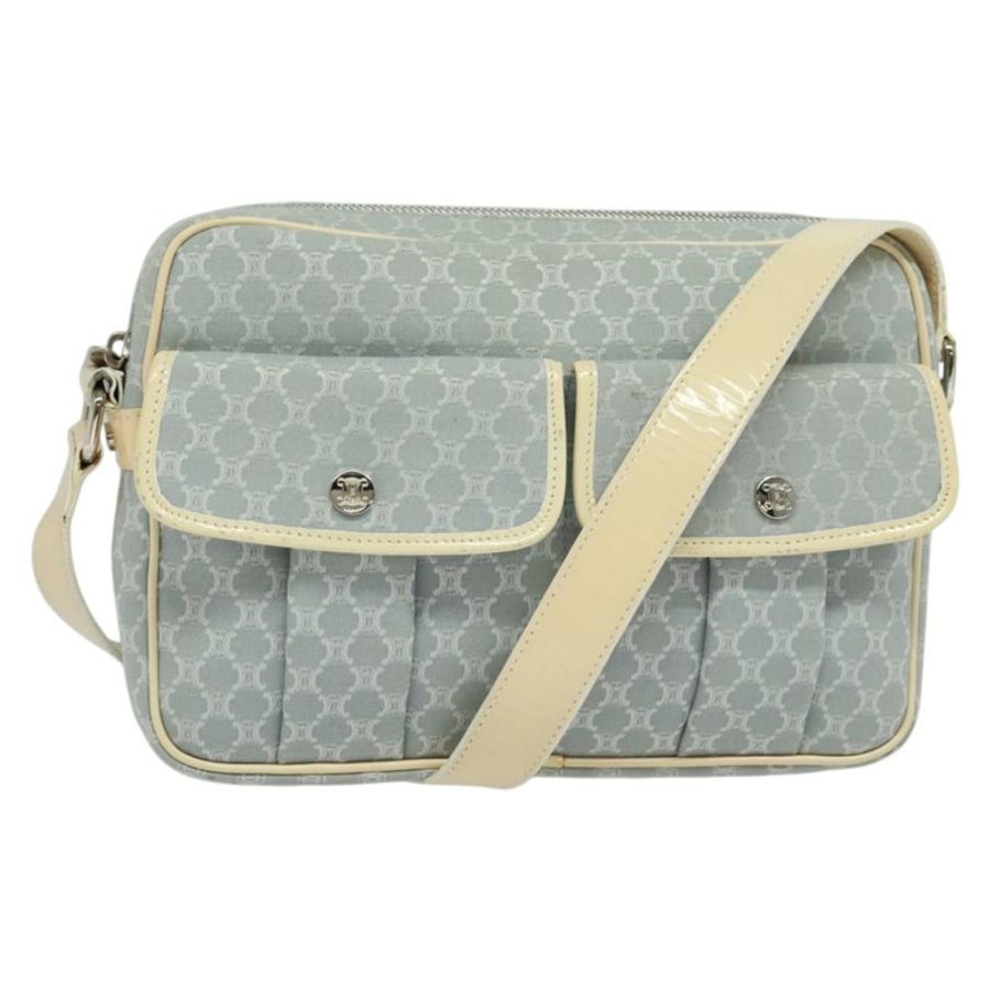 【日本直送】CELINE Macadam帆布肩背包 淺藍 銀色 正品 138328-0