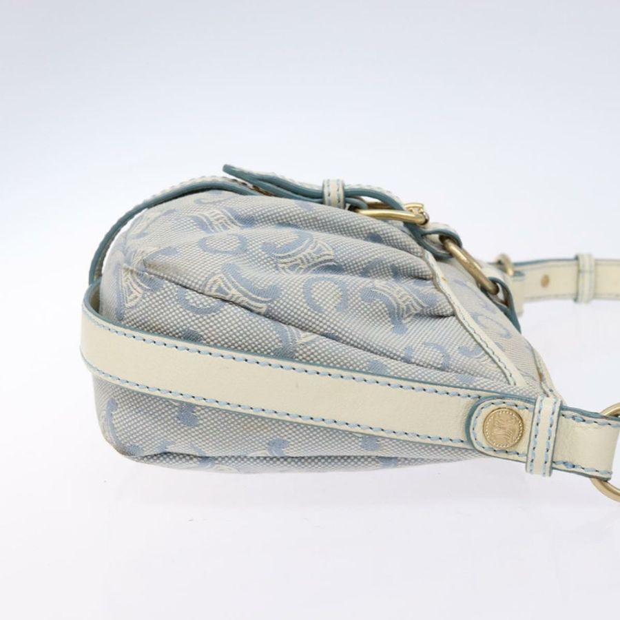 【日本直送】CELINE C Macadam帆布肩背包 淺藍色 金色 正品 138819-2
