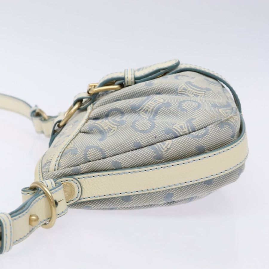 【日本直送】CELINE C Macadam帆布肩背包 淺藍色 金色 正品 138819-3