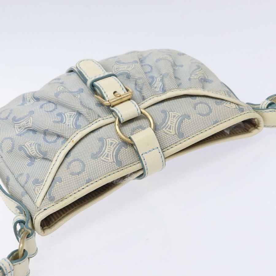 【日本直送】CELINE C Macadam帆布肩背包 淺藍色 金色 正品 138819-5