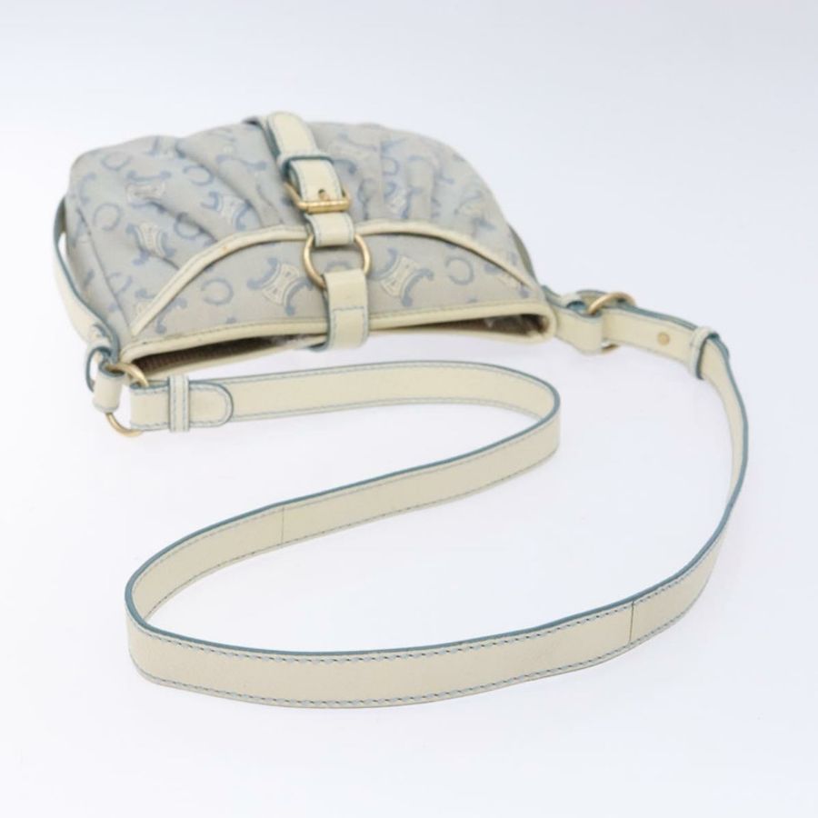 【日本直送】CELINE C Macadam帆布肩背包 淺藍色 金色 正品 138819-6