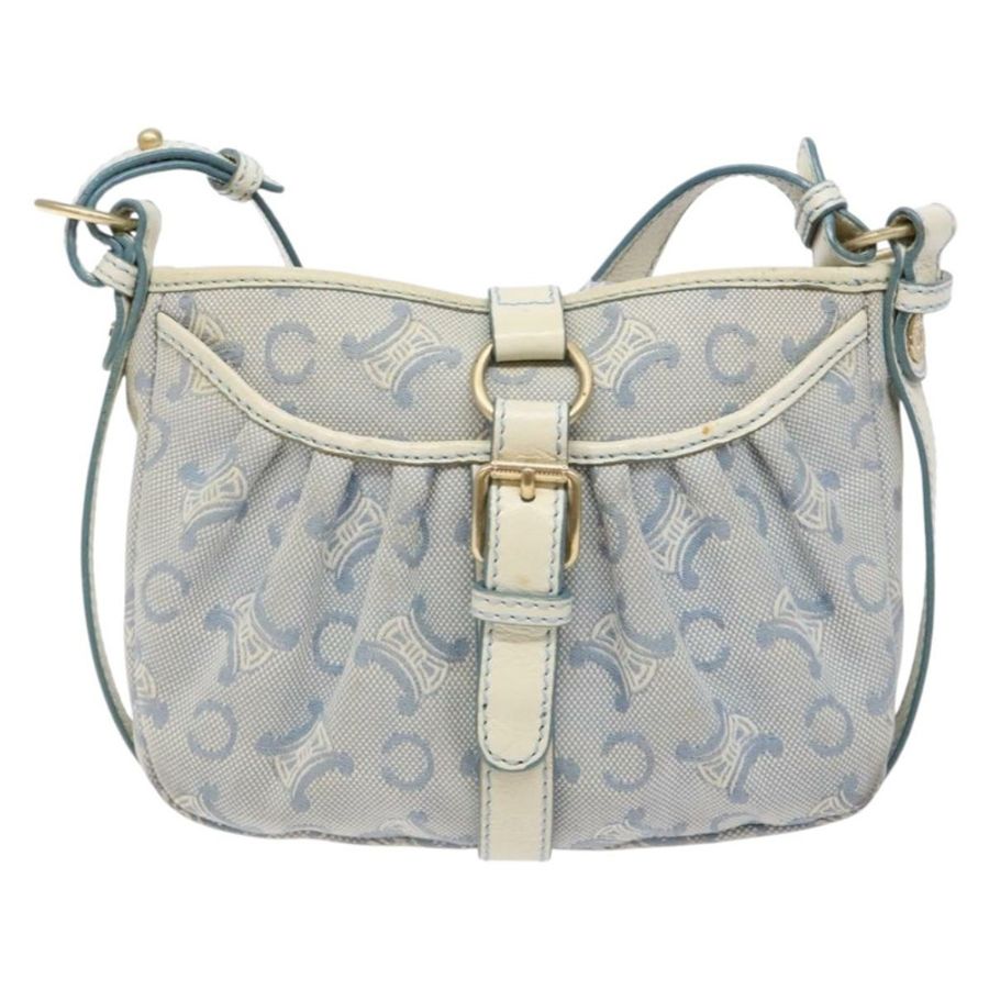 【日本直送】CELINE C Macadam帆布肩背包 淺藍色 金色 正品 138819-12