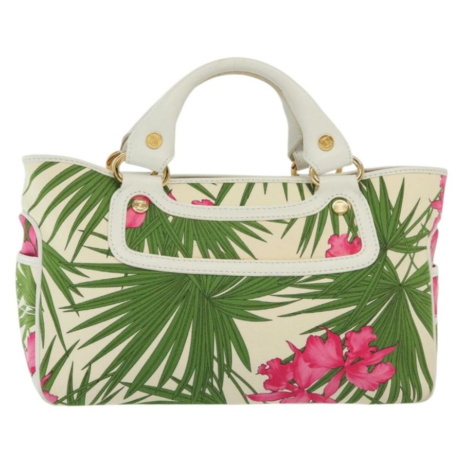 【日本直送】CELINE 手提包 帆布 白色 金色 正品 139166-1