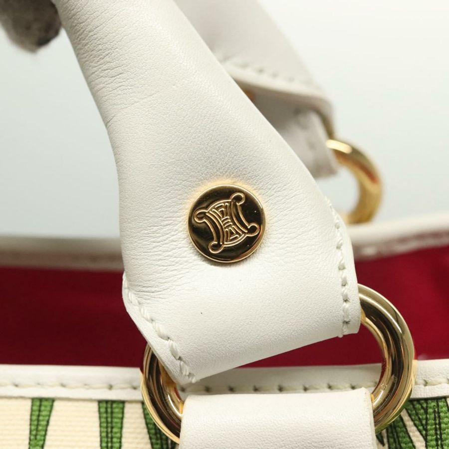 【日本直送】CELINE 手提包 帆布 白色 金色 正品 139166-9