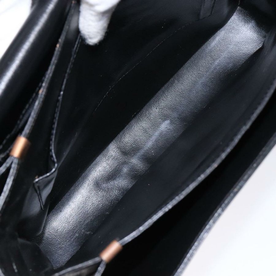 【日本直送】CELINE 馬車圖案肩包,黑色皮革,金色,正品 ki5948-10