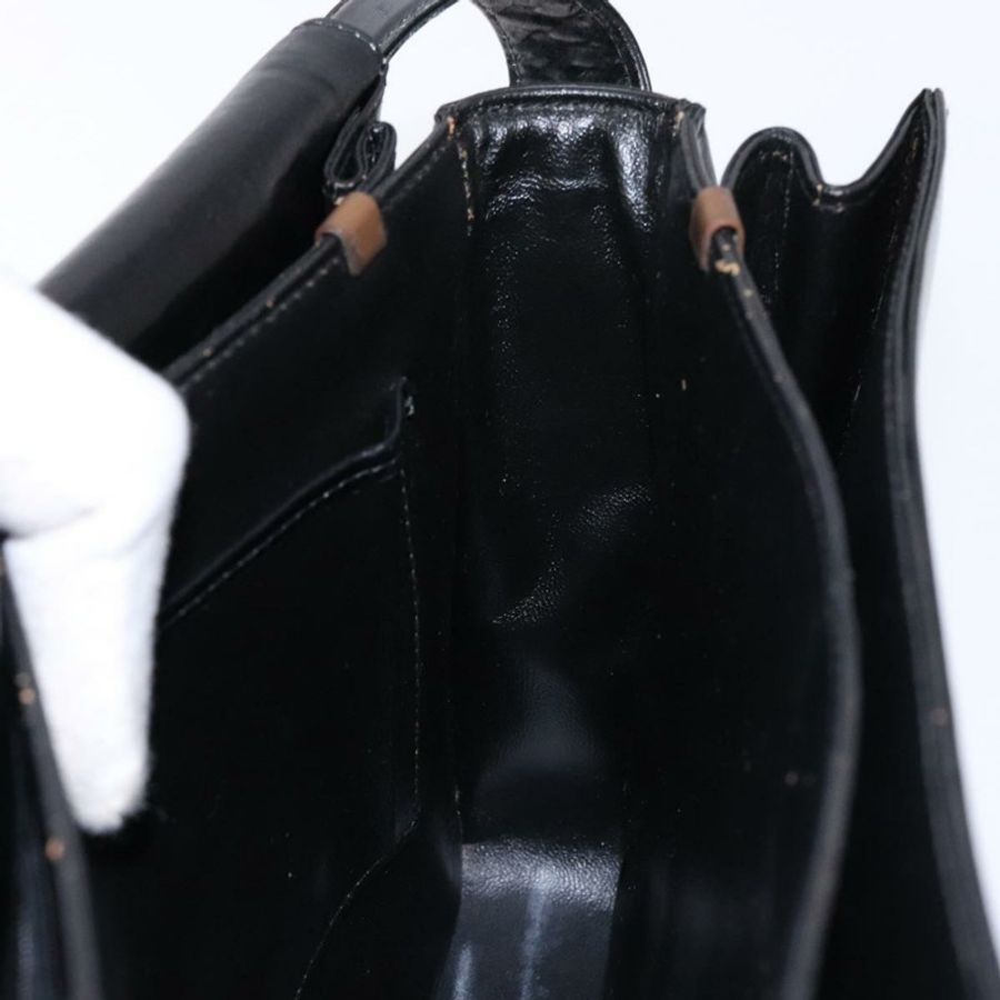 【日本直送】CELINE 馬車圖案肩包,黑色皮革,金色,正品 ki5948-18