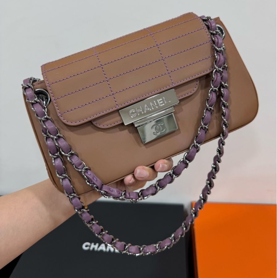 chanel 香奈兒 冰格包 駝色 鍊條包 斜背包 肩背包 側背包 鍊條包-2