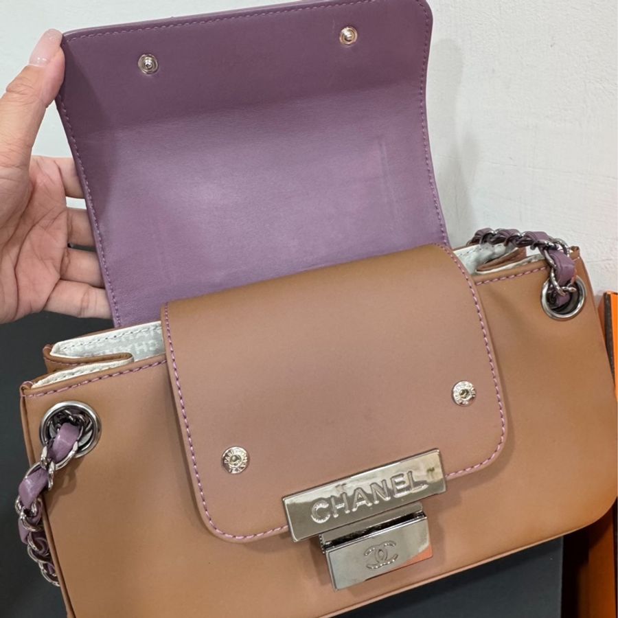 chanel 香奈兒 冰格包 駝色 鍊條包 斜背包 肩背包 側背包 鍊條包-10