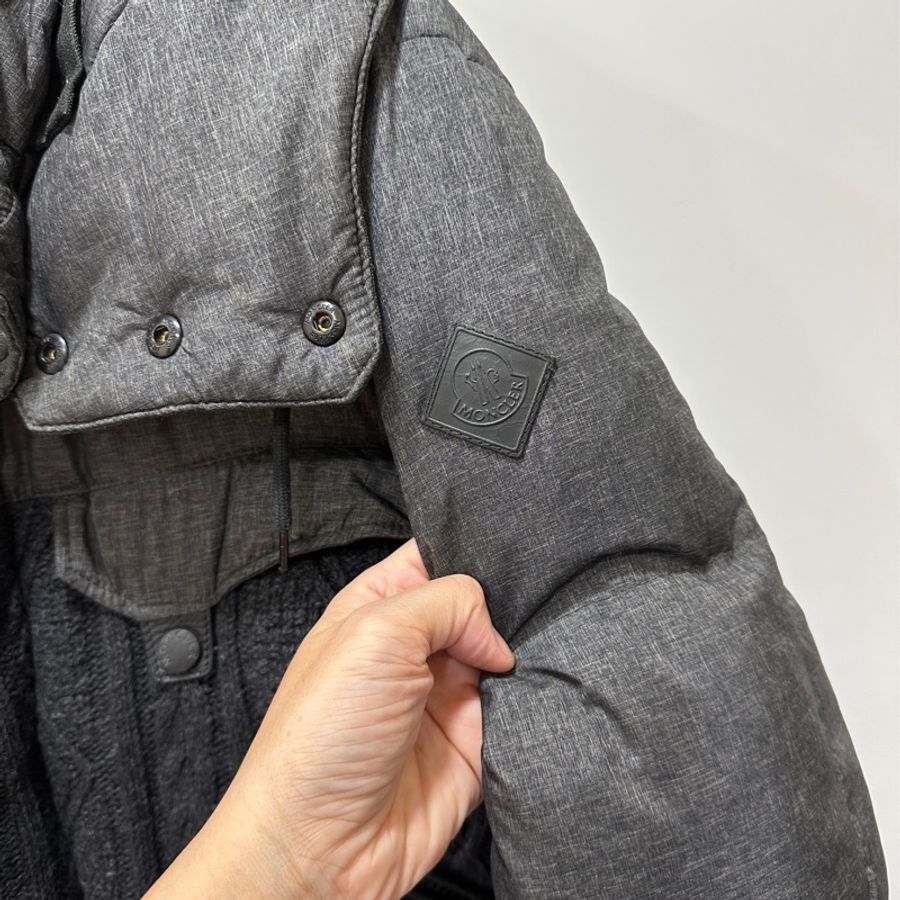 moncler 深灰色 毛線 羽絨外套 外套 夾克 風衣-3