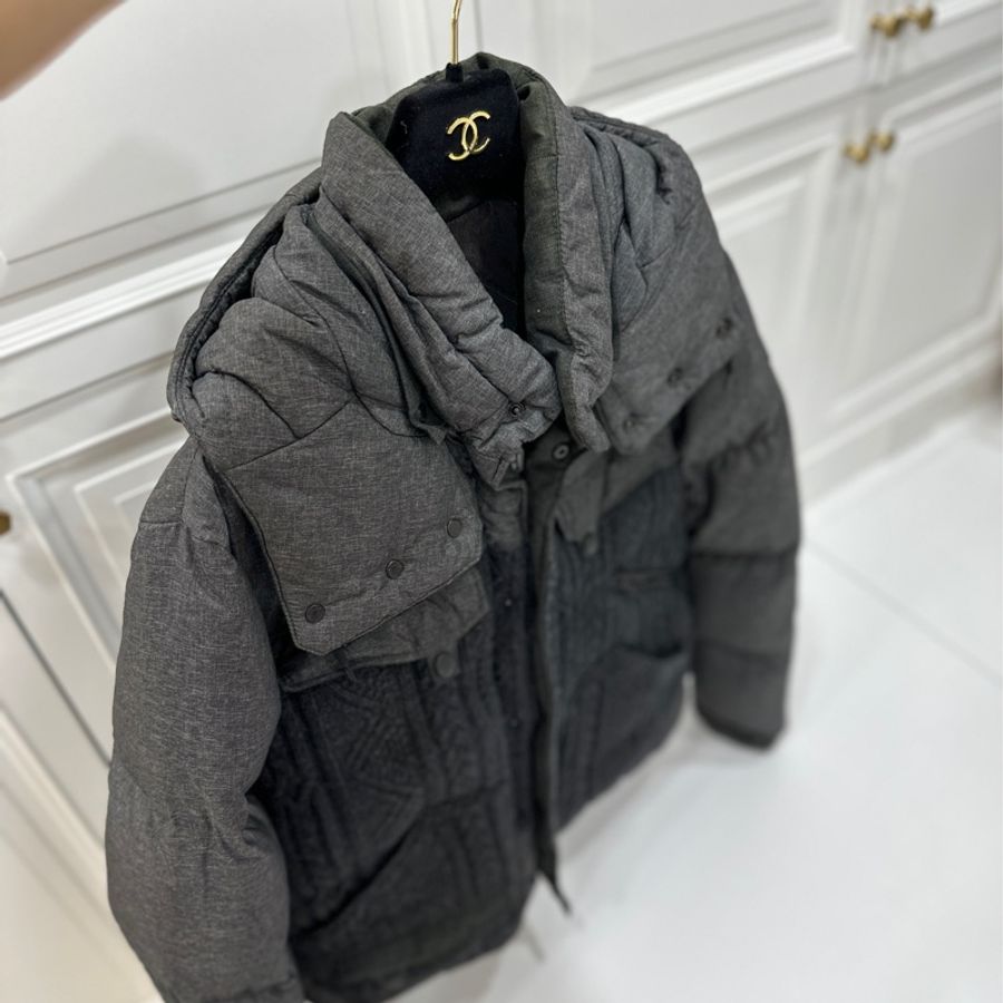 moncler 深灰色 毛線 羽絨外套 外套 夾克 風衣-7