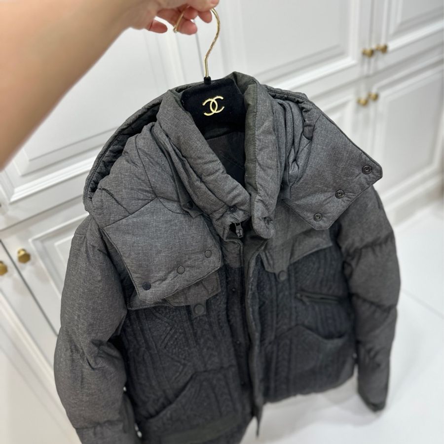 moncler 深灰色 毛線 羽絨外套 外套 夾克 風衣-8