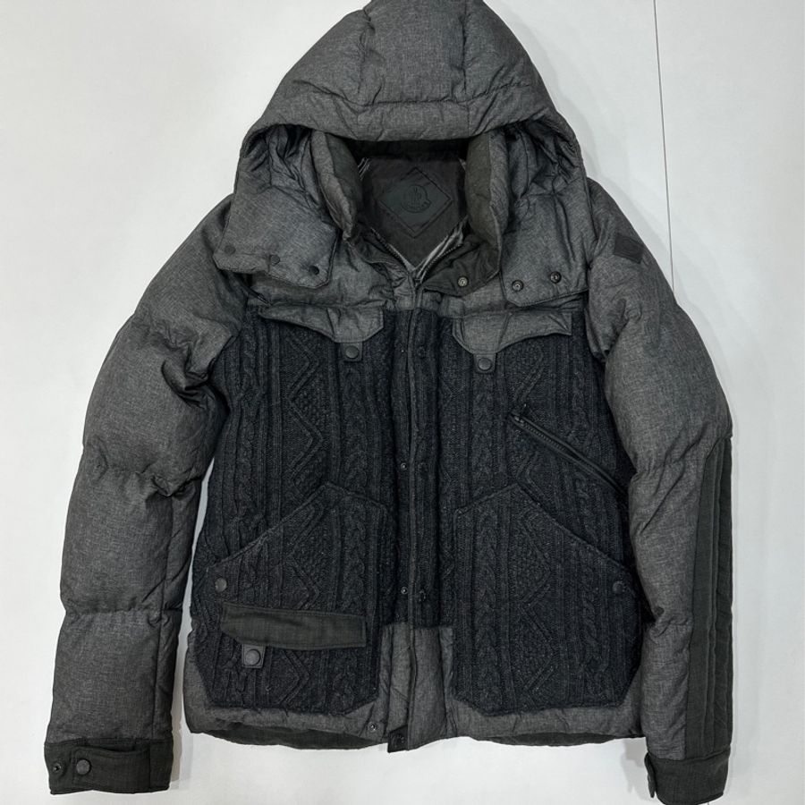 moncler 深灰色 毛線 羽絨外套 外套 夾克 風衣-9