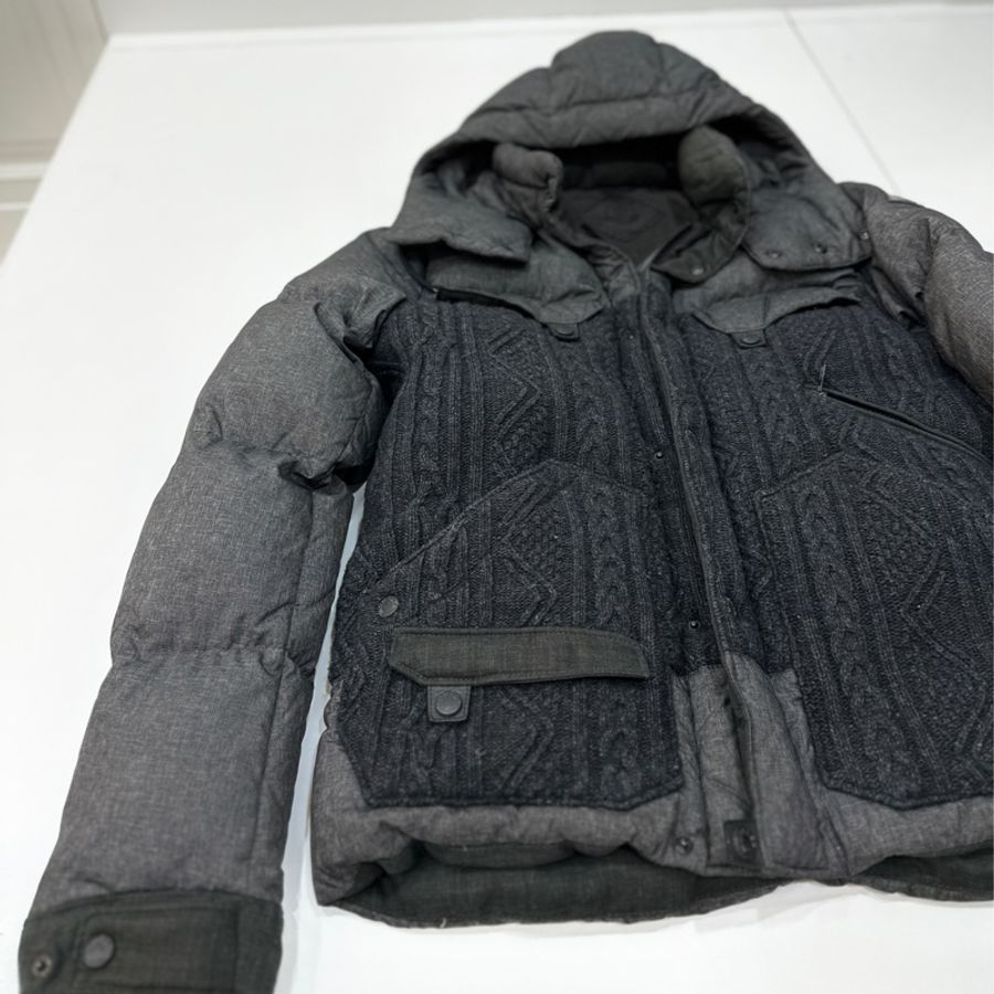 moncler 深灰色 毛線 羽絨外套 外套 夾克 風衣-11