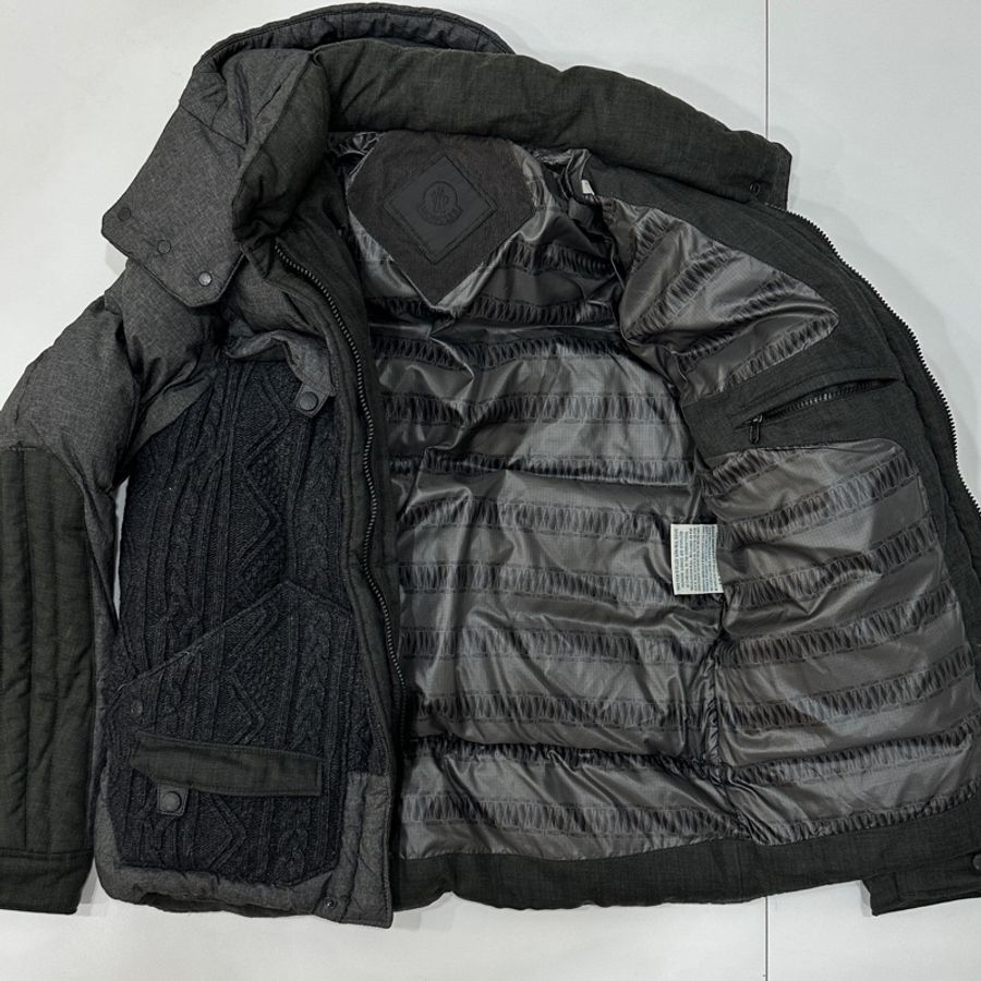 moncler 深灰色 毛線 羽絨外套 外套 夾克 風衣-12
