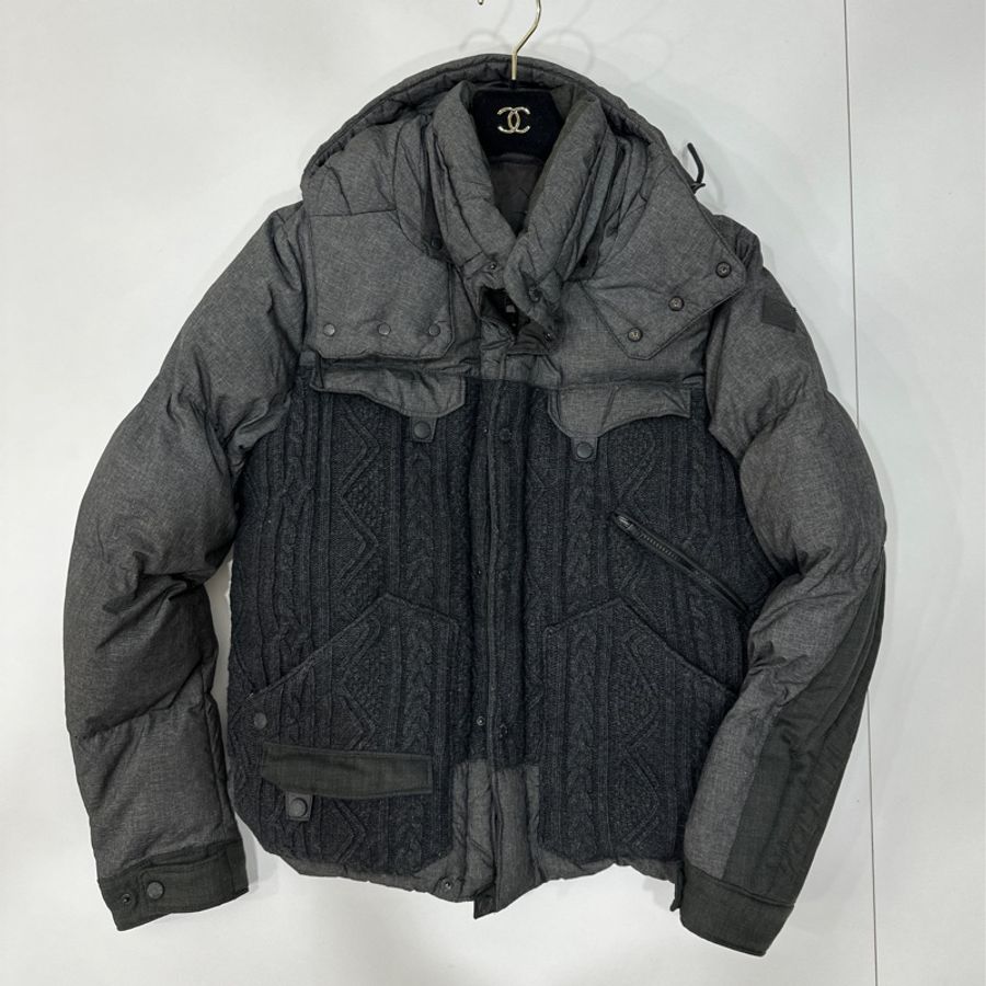 moncler 深灰色 毛線 羽絨外套 外套 夾克 風衣-14