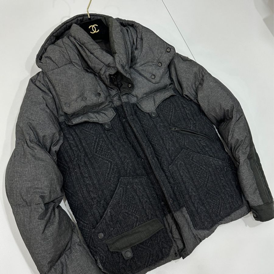 moncler 深灰色 毛線 羽絨外套 外套 夾克 風衣-15