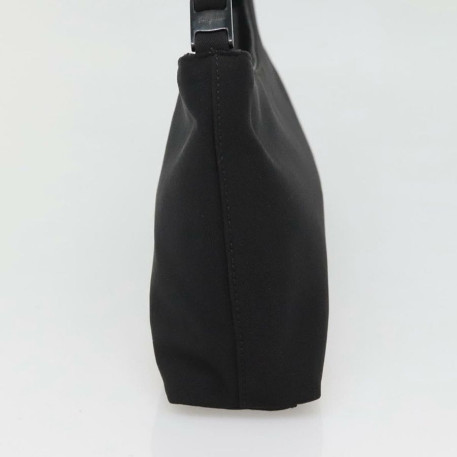 【日本直送】Salvatore Ferragamo 鏈條 Vala 單肩包 尼龍 黑色 銀色 正品 138415-3