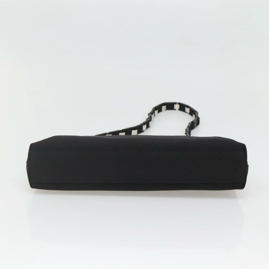 【日本直送】Salvatore Ferragamo 鏈條 Vala 單肩包 尼龍 黑色 銀色 正品 138415-4