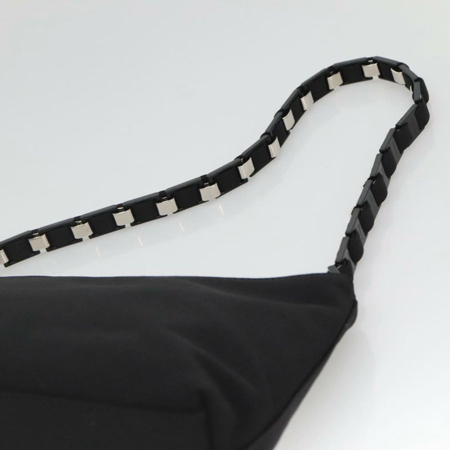 【日本直送】Salvatore Ferragamo 鏈條 Vala 單肩包 尼龍 黑色 銀色 正品 138415-7