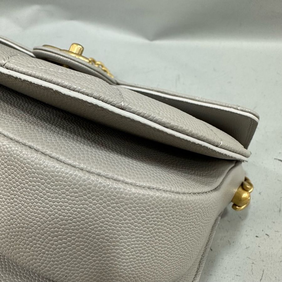 Chanel as2485 大象灰荔枝皮金釦馬鞍包 斜背包-7