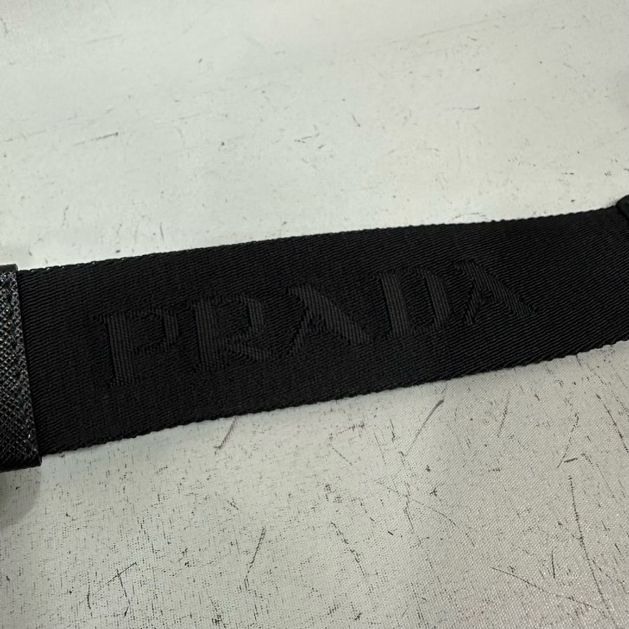 PRADA AVL977 黑色帆布胸口包 腰包-23