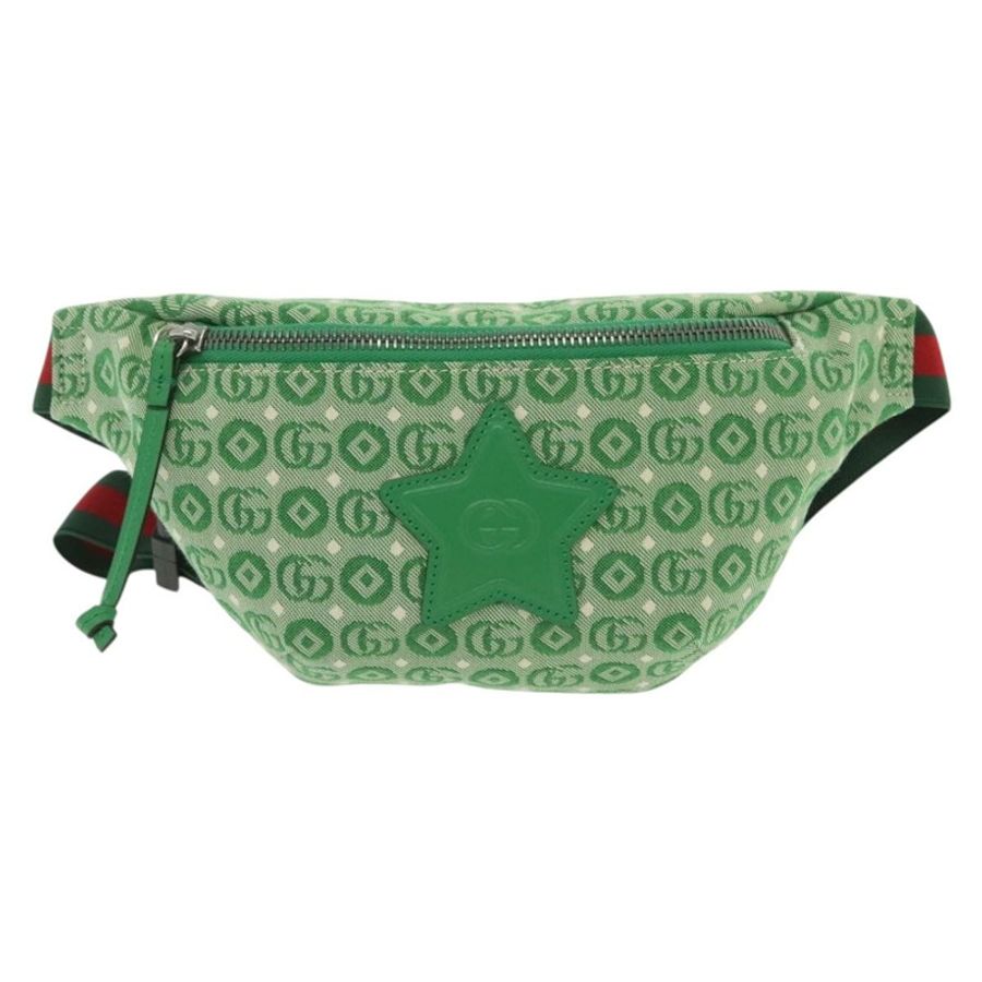【日本直送】GUCCI 兒童雪莉系列帆布皮革手提包 綠色 銀色 502095 正品 138554-12