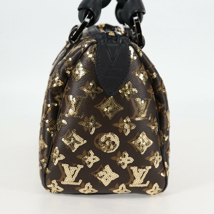 【日本直送】路易威登 Monogram Eclipse 亮片 Speedy 30 手袋 金色 M40244 正品 yk18412M-4