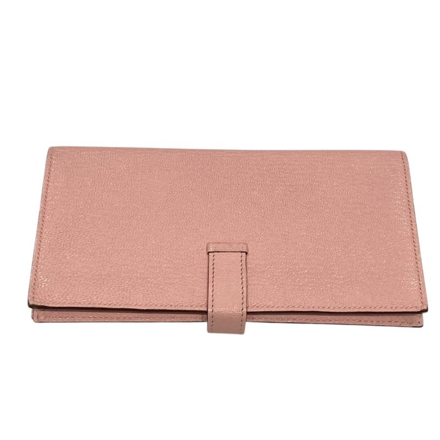 HERMES 愛馬仕 Béarn Soufflet 長夾 淡粉色-1