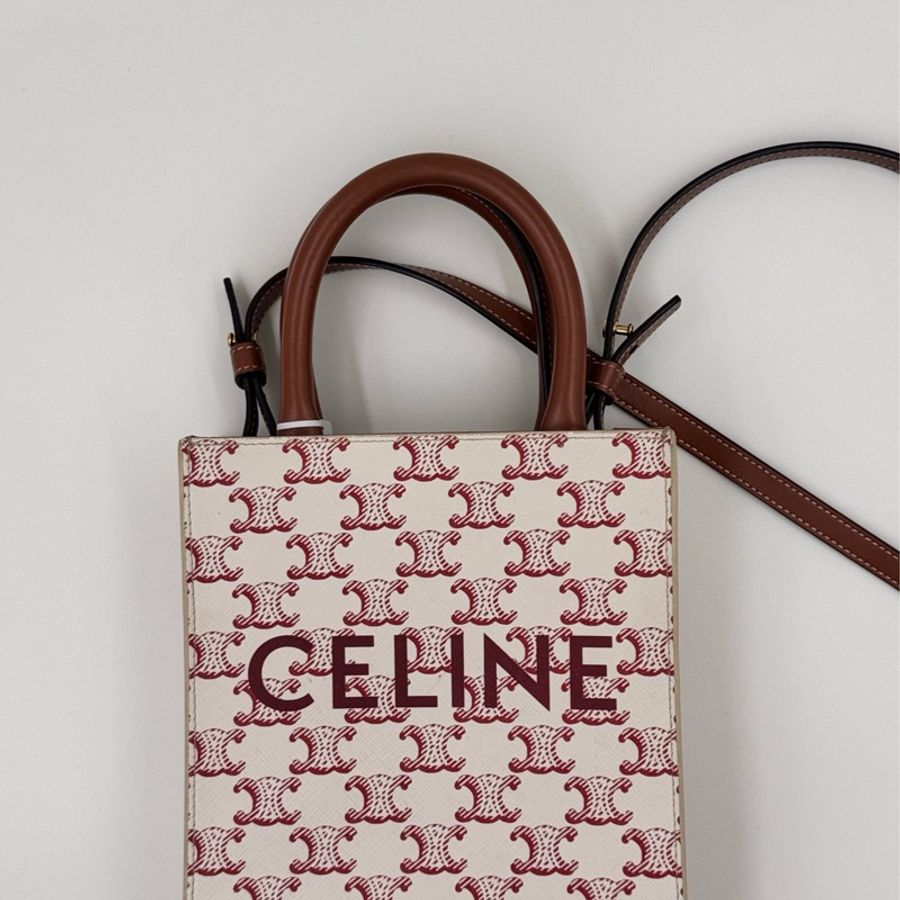 Celine / 賽琳 凱旋門花紋 红色 老花 mini Cabas 手袋-3