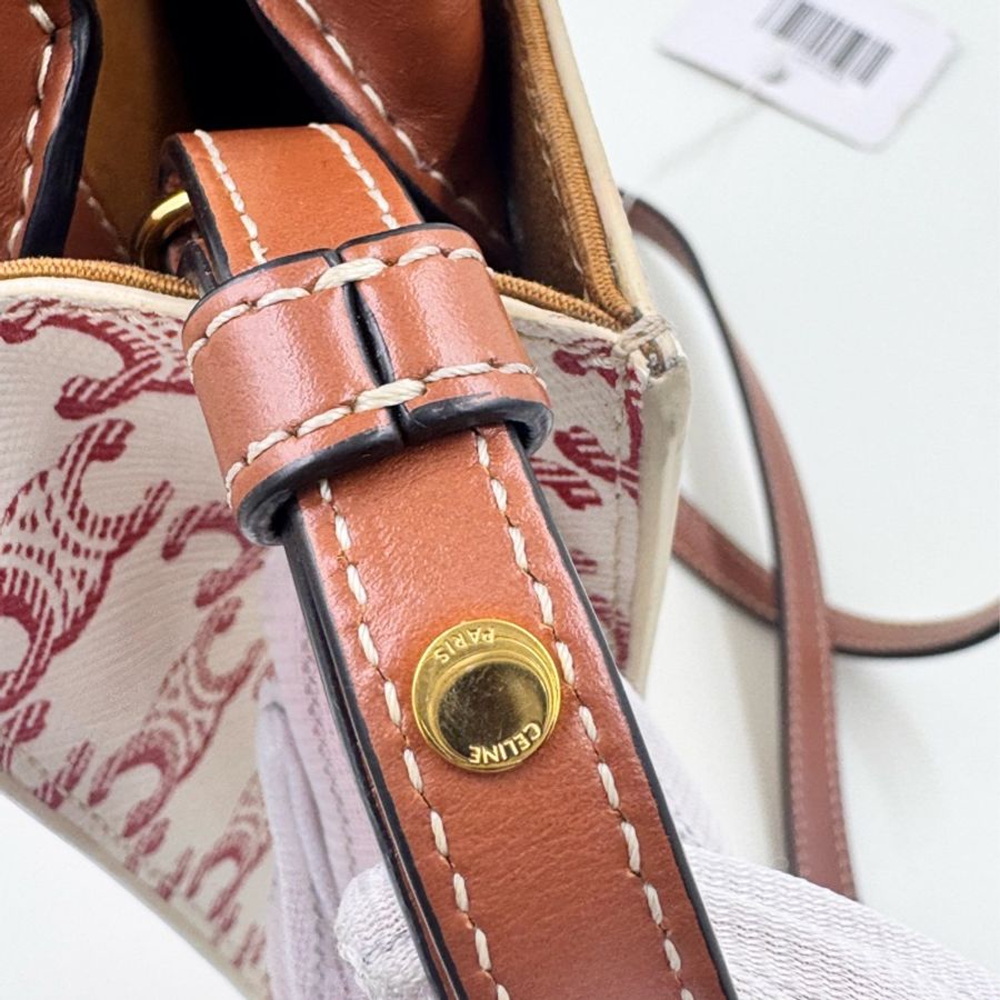 Celine / 賽琳 凱旋門花紋 红色 老花 mini Cabas 手袋-4