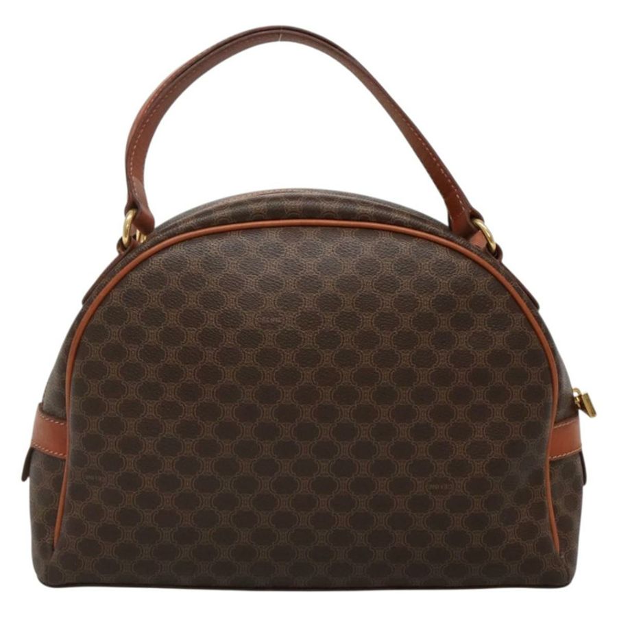 【日本直送】CELINE Macadam帆布手提包 PVC皮革 棕色 金色 正品 ki5919-1