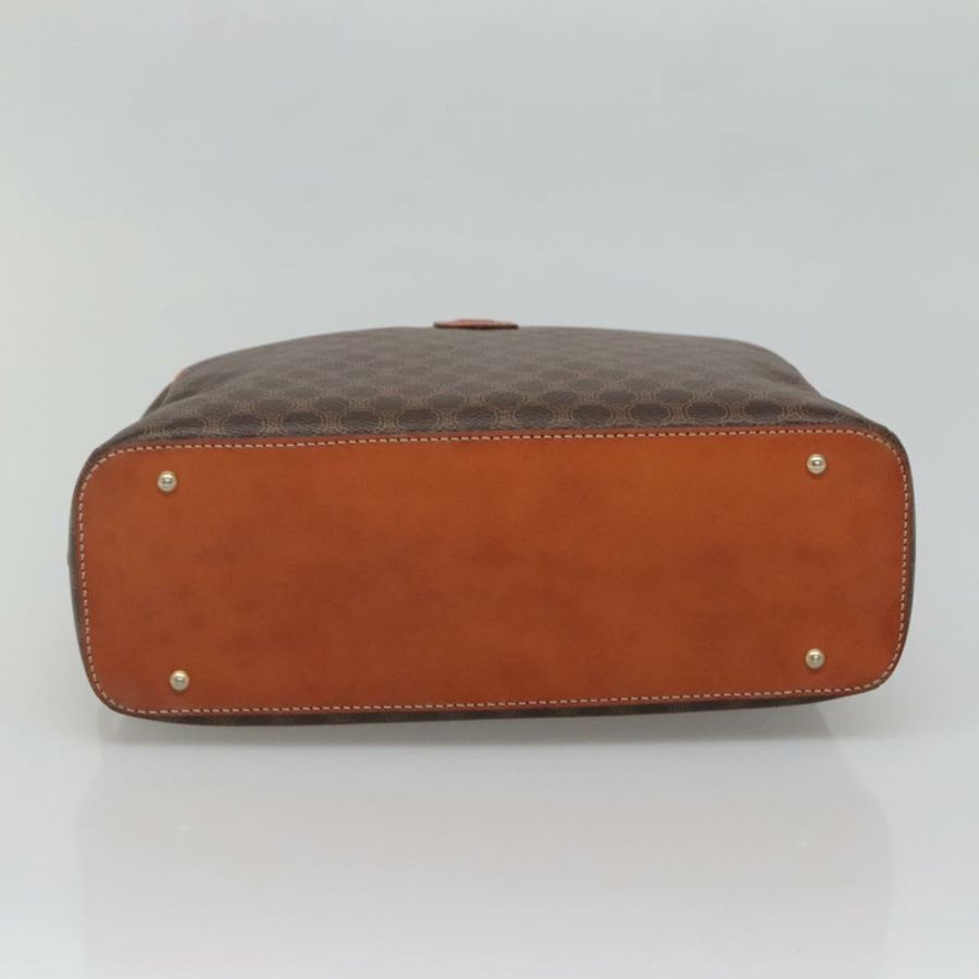 【日本直送】CELINE Macadam帆布手提包 PVC皮革 棕色 金色 正品 ki5919-4